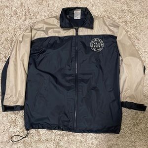 Dimco Apparel raincoat, color: navy and tan